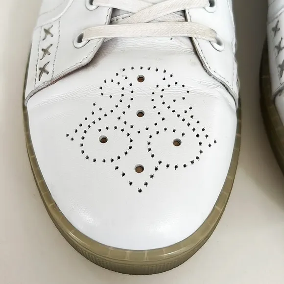 Zanzara Drum White Soft Lace Up Leather Sneakers Men’s Sz 10.5