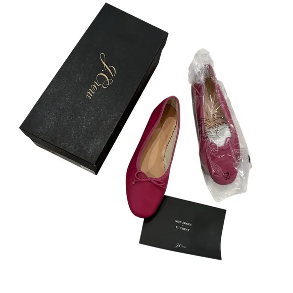 Zoe ballet flats in leather hot pink