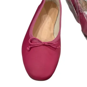 Zoe ballet flats in leather hot pink