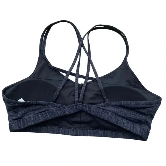 ZYIA Active Luxe Strappy Padded Sports Bra Charcoal/Black Space Dye Size XL