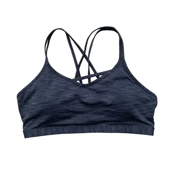 ZYIA Active Luxe Strappy Padded Sports Bra Charcoal/Black Space Dye Size XL